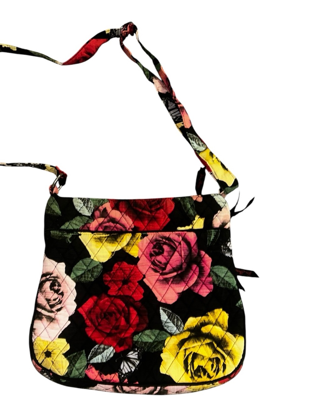 Vera Bradley Black Multi Floral Quilted Crossbody
